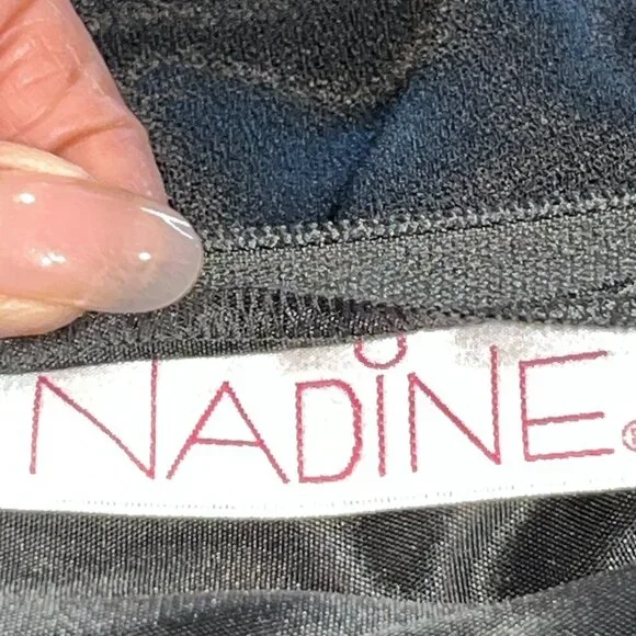 VINTAGE NADINE BLACK SATIN BACKLESS HALTER MAXI GOWN POCKETS Made in USA NWT - 9 - Picture 14 of 14